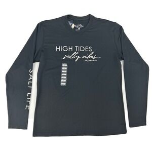 Salt Life Shirt Women's L Gray Aquashirt Performance UPF 50 Live Salty NEW